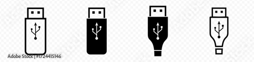 usb flash drive. vector symbol on transparent background.