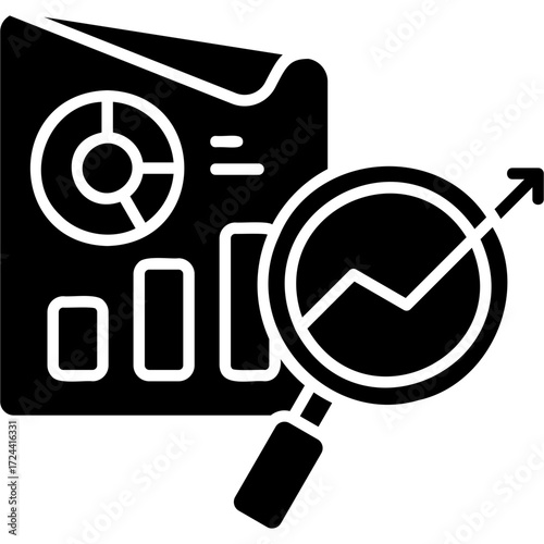 Solid Glyph Analysis Icon