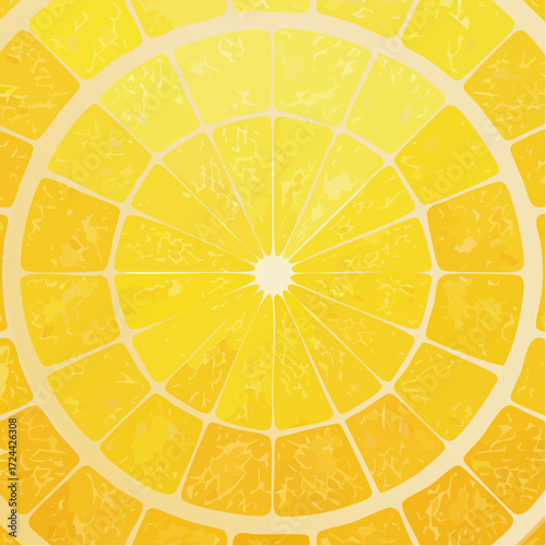 Abstract Lemon Slice Pattern: Yellow and Gold Radial Design