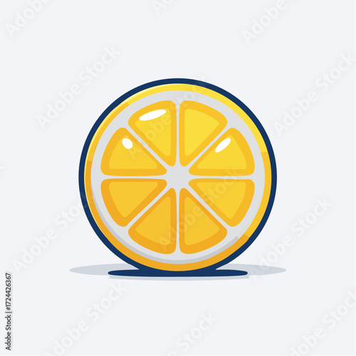 Yellow Lemon Slice Illustration