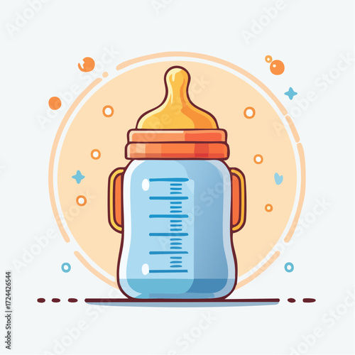 Baby Bottle with Measurement Marks and Handles