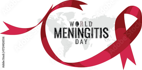 Raise awareness for World Meningitis Day with this impactful ribbon graphic, perfect for social media campaigns and educational materials promoting public health