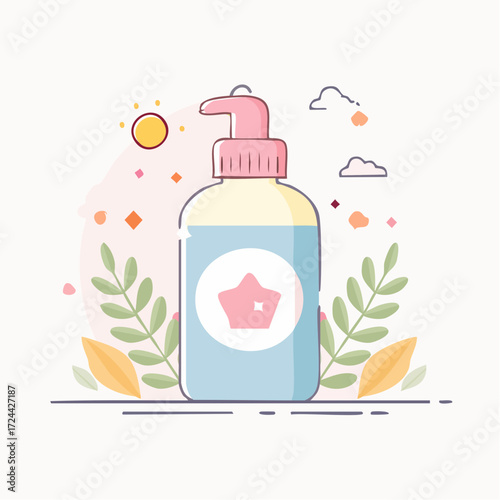 Pastel Soap Dispenser with Floral Design