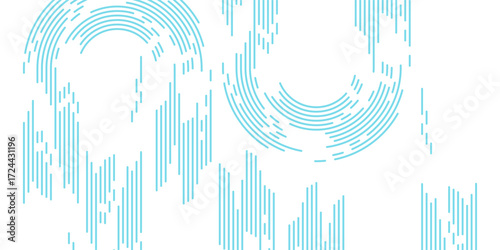 Abstract blue geometric lines on white background. Modern diagonal rounded lines pattern. Digital futuristic technology concept. modern trendy design, creative illustration, eps10