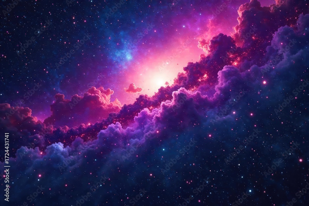 Fototapeta premium Stunning cosmic vista featuring a vibrant nebula and countless twinkling stars, perfect for design projects needing a celestial backdrop , black hole, celestial, constellations