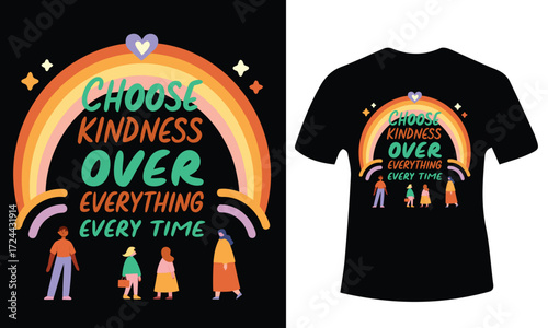 Warm and inviting illustration celebrating the spirit of kindness with colorful abstract elements and positive messaging