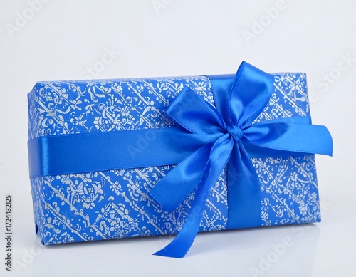 Blue gift box with ribbon (1)