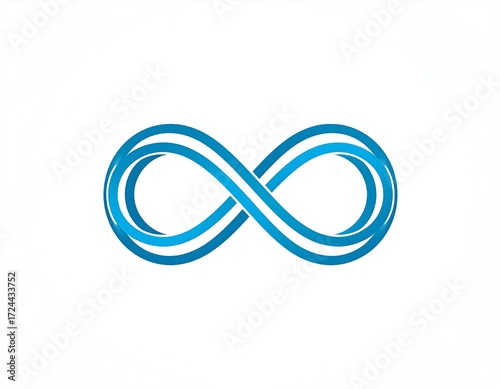 Blue infinity symbol on white