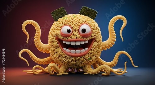 Funny noodle monster