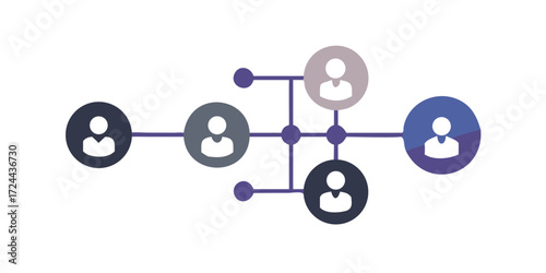 Abstract network of interconnected people icons representing team collaboration and communication