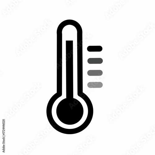 thermometer vector icon. Thermometer Icon Vector Design isolated on white background. Temperature icon.