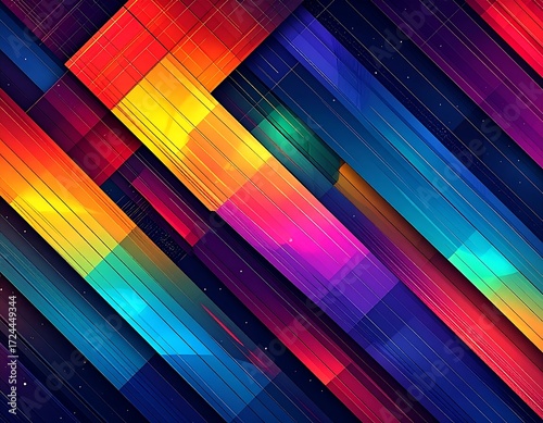 Abstract colorful diagonal shapes