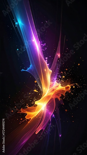 Abstract colorful energy bursts