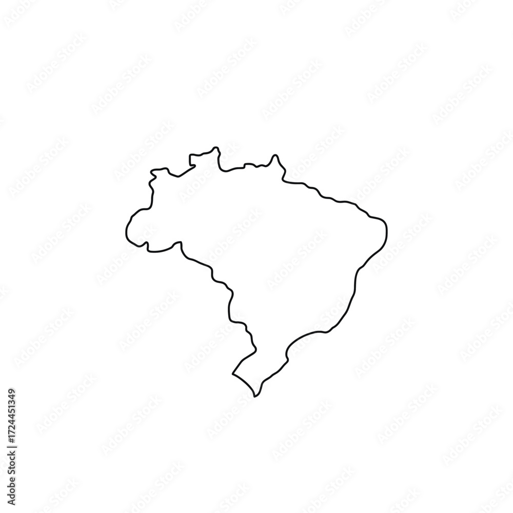 Obraz premium Brazil map logo icon flat vector design