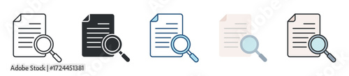 Research Icon Set Multiple Style Collection
