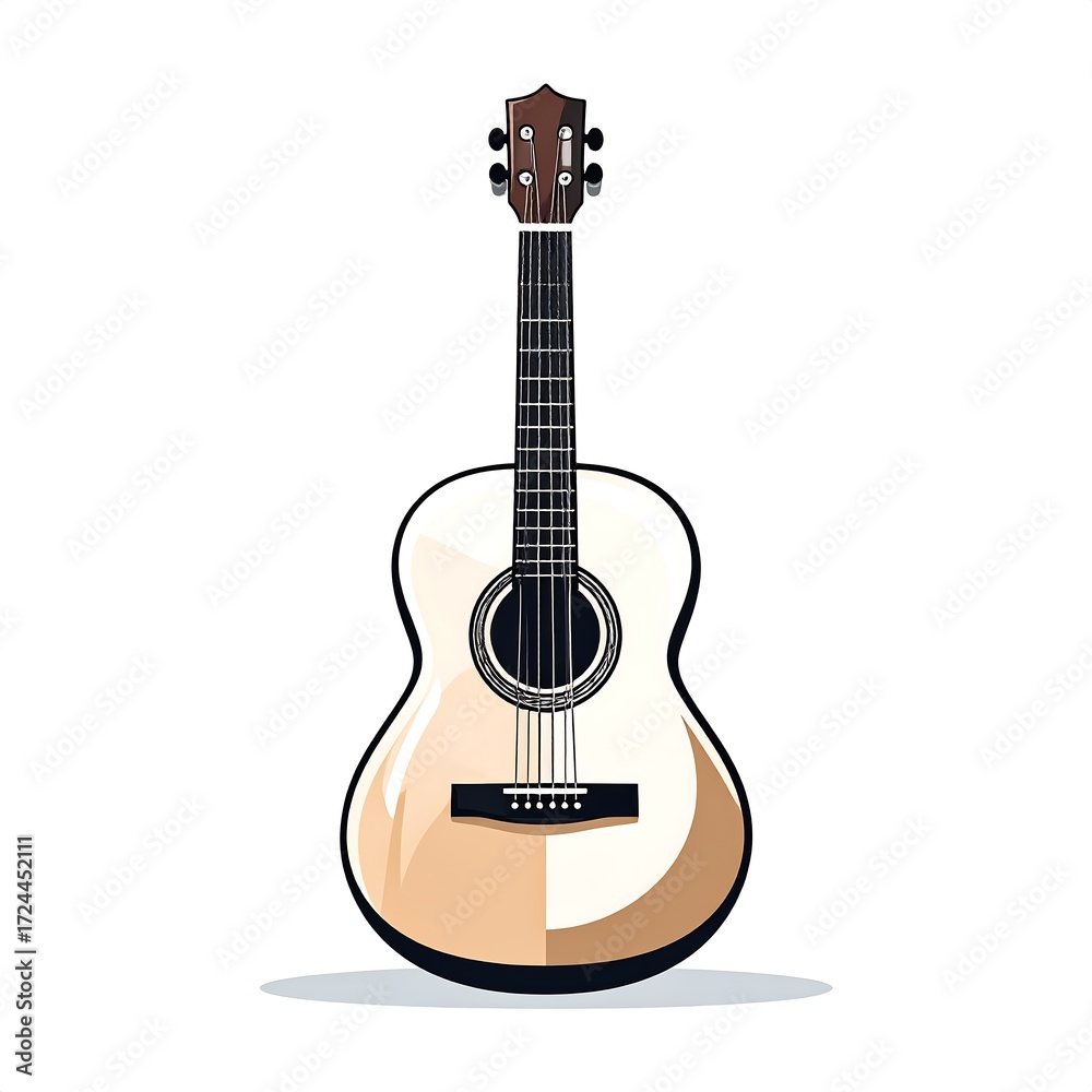 Obraz premium Cartoon acoustic guitar