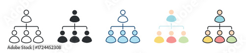Organization Icon Set Multiple Style Collection