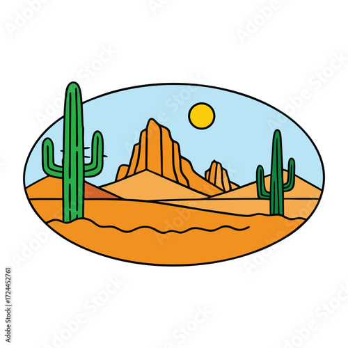 A vast Mexico hot sand desert with golden dunes and striking orange mountains glowing under the sun, creating a dramatic and breathtaking natural landscape.
