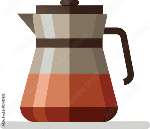Vector illustration of a coffee pot icon, designed in a flat and contemporary style.