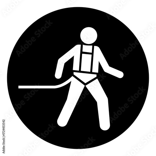 Safety Harness Required Symbol Sign, Vector Illustration, Isolated On White Background Label.EPS10