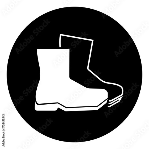 Wear Safety Shoe Symbol Sign,Vector Illustration, Isolated On White Background Label.EPS10