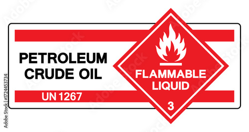 Petroleum Crude Oil UN 1267 Symbol Sign, Vector Illustration, Isolate On White Background, Label.EPS10
