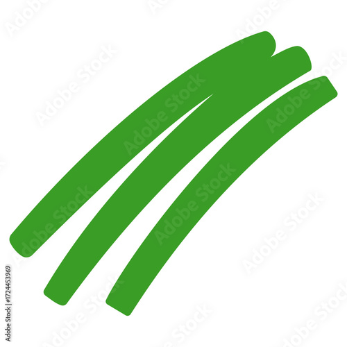 Yardlong beans illustration, perfect for Asian recipe design, vegetarian cuisine, farm produce, and healthy ingredient concept.
