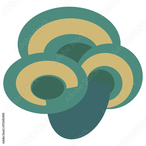 Fresh mushroom illustration, perfect for recipe design, vegetarian food poster, farm product, and healthy organic ingredient concept.
