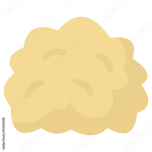 Cauliflower top view illustration, perfect for vegetarian recipe design, healthy food poster, farm produce, and nutrition concept.
