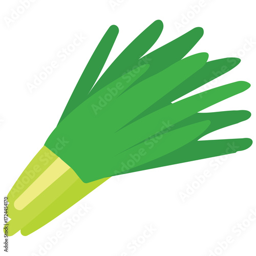 Fresh leeks illustration, perfect for soup recipe, healthy cooking design, farm vegetable poster, and gourmet kitchen ingredient concept.
