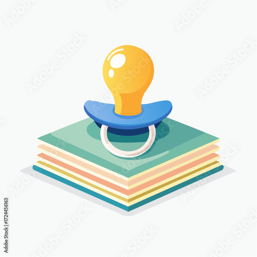 Pacifier on Stack of Books: Childrens Storytime