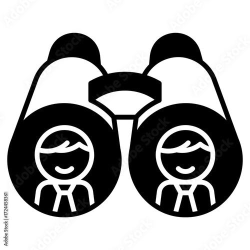Binoculars Employe Search Black Fill Icon