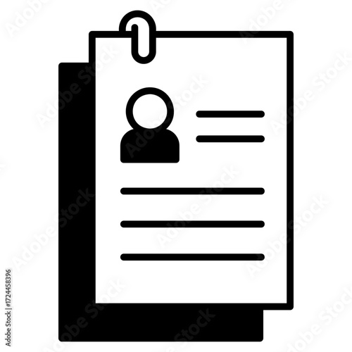 CV / Resume Black Fill Icon