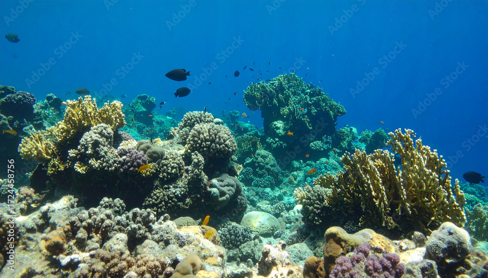 Fototapeta premium Coral Reef Underwater Ecosystem. Nature Concept. Generated Image