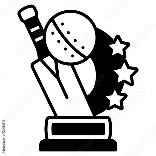 Cricket Trophy Black Fill Icon