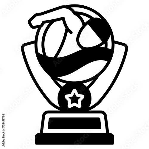 Swimming Trophy Black Fill Icon