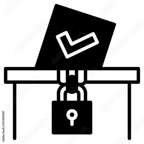Voting Box Black Fill Icon