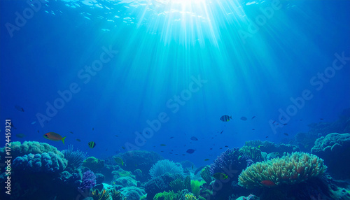 Wallpaper Mural Coral Reef Underwater Ecosystem. Nature Concept. Generated Image Torontodigital.ca