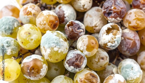 Close-up of moldy grapes