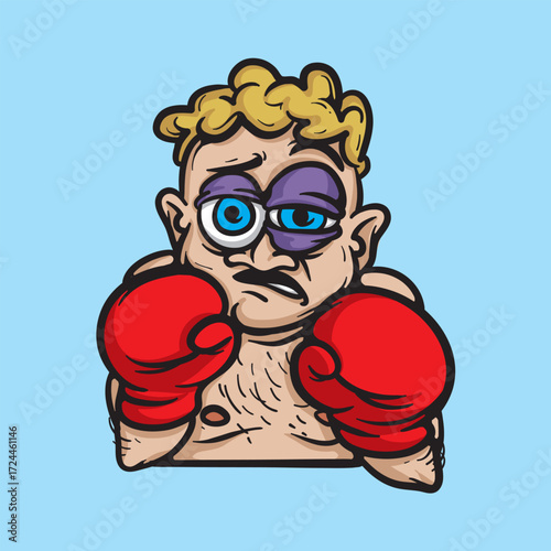 Boxer Cartoon Vector Illustration