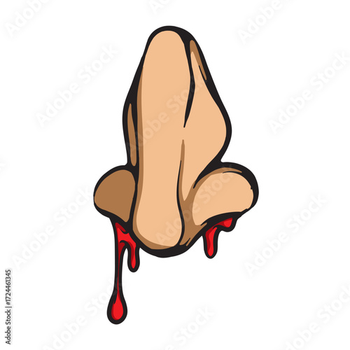 Bleeding Nose Cartoon Vector Illustration