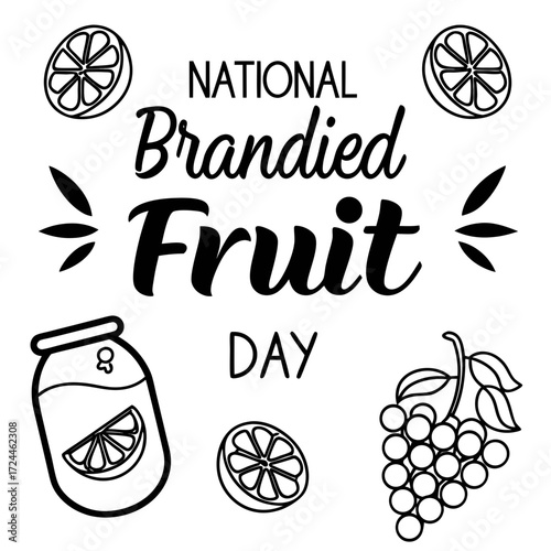 NATIONAL BRANDIED FRUIT DAY vector illustration