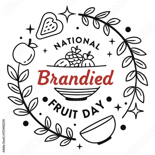 NATIONAL BRANDIED FRUIT DAY vector illustration