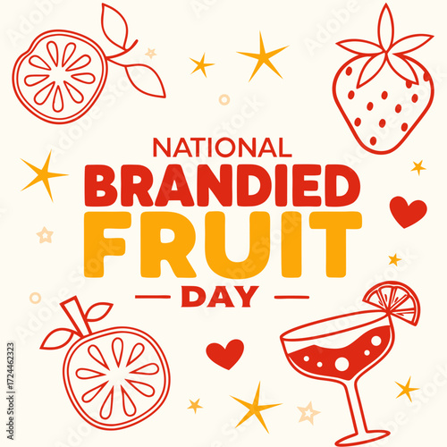 NATIONAL BRANDIED FRUIT DAY vector illustration