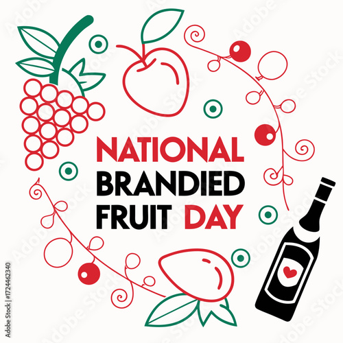 NATIONAL BRANDIED FRUIT DAY vector illustration