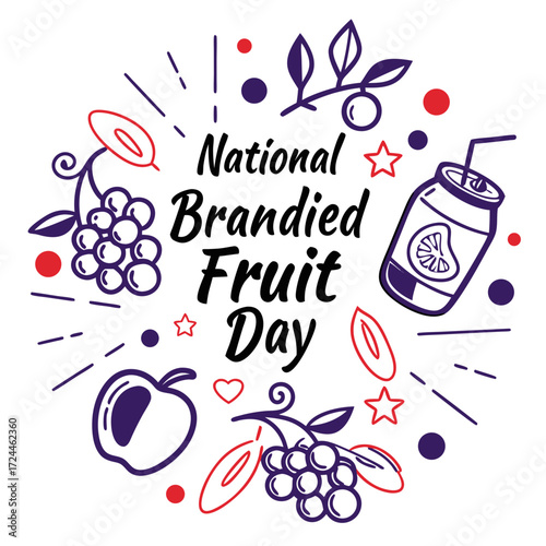 NATIONAL BRANDIED FRUIT DAY vector illustration