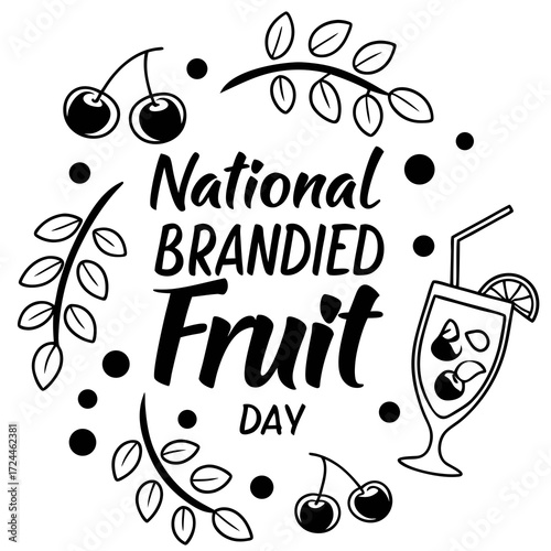 NATIONAL BRANDIED FRUIT DAY vector illustration