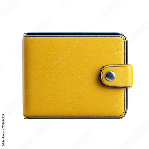 Front view of a mustard yellow leather wallet
