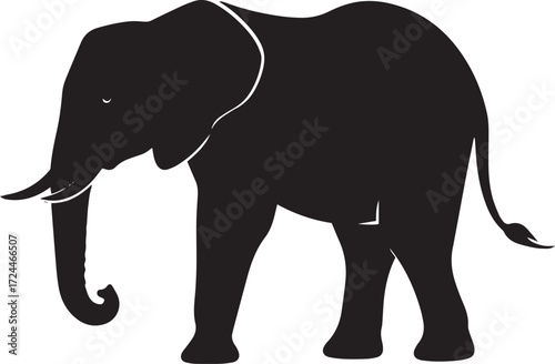  Safari Elephant Silhouette Vector Illustration