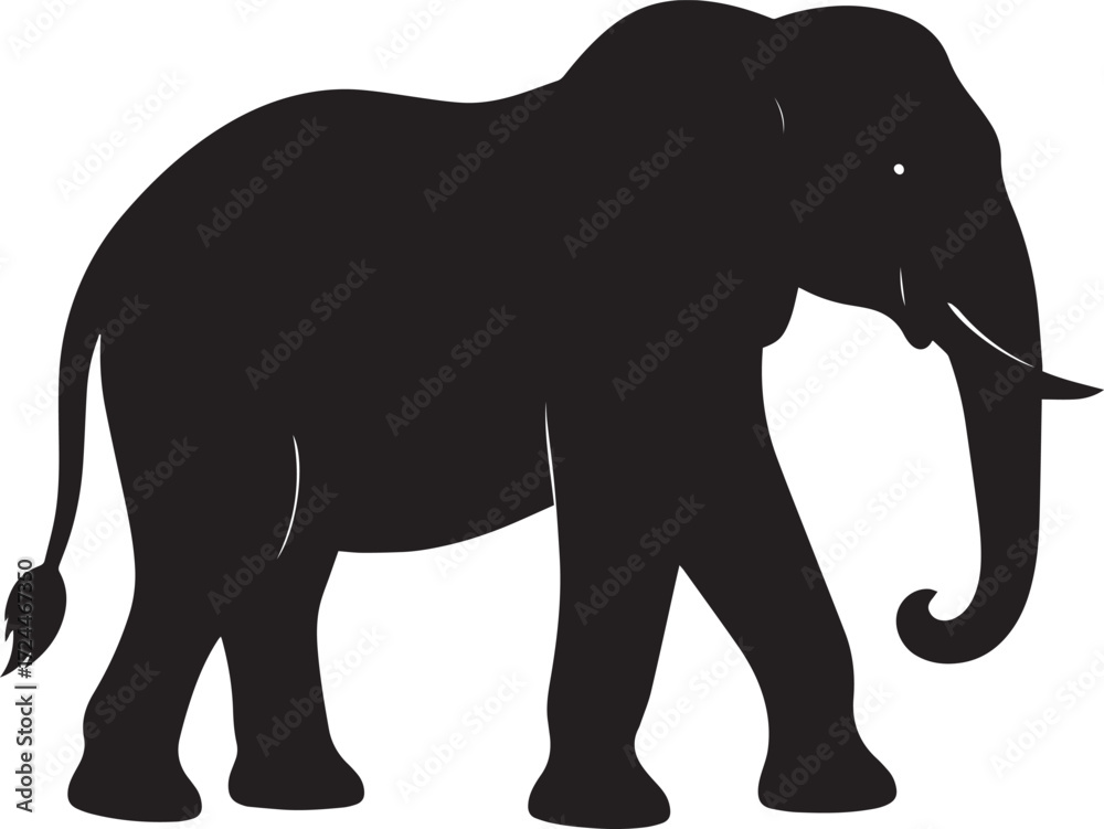 Fototapeta premium Safari Elephant Silhouette Vector Illustration